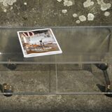 Table basse à roulettes en plexiglas