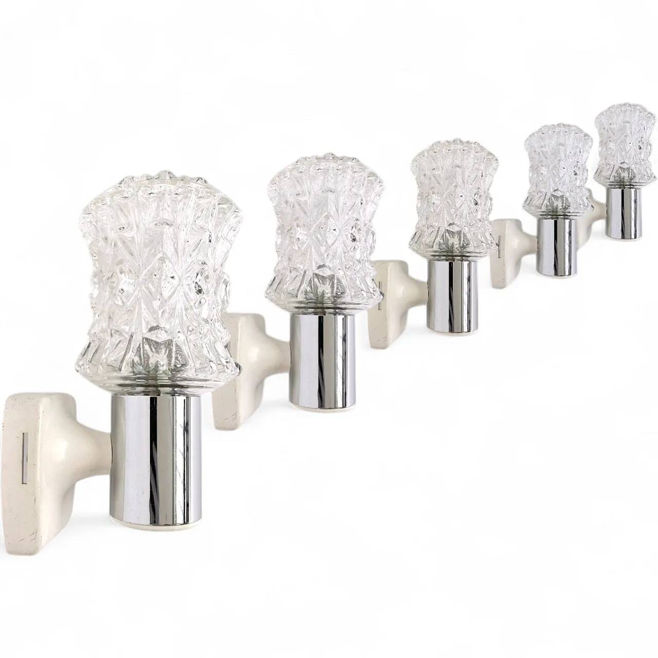 Vintage Targetti Sankei wall lights, 1960s. Lot of five wall lights.