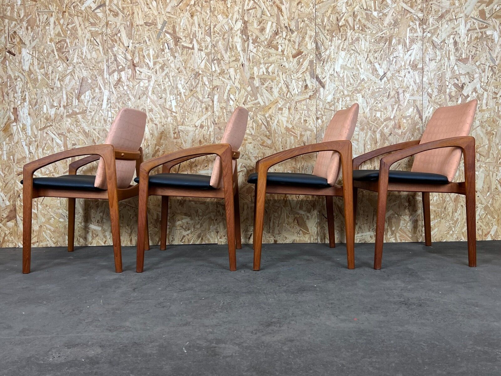 Teak dining chairs model 23 by Henning Kjaernulf for Korup Stolefabric