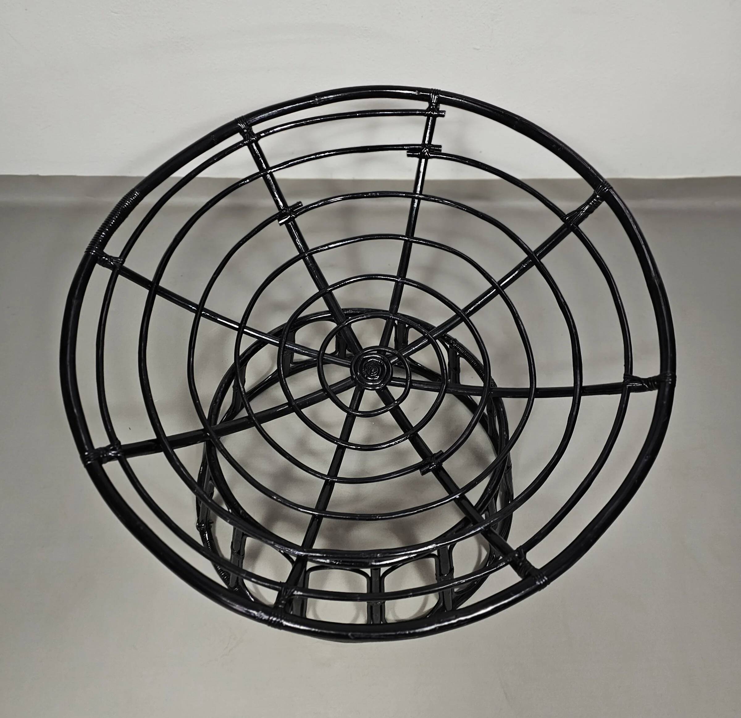 Papasan rattan lounge chair 1970s