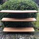 Wall shelf String lacquered metal black and light wood 1960