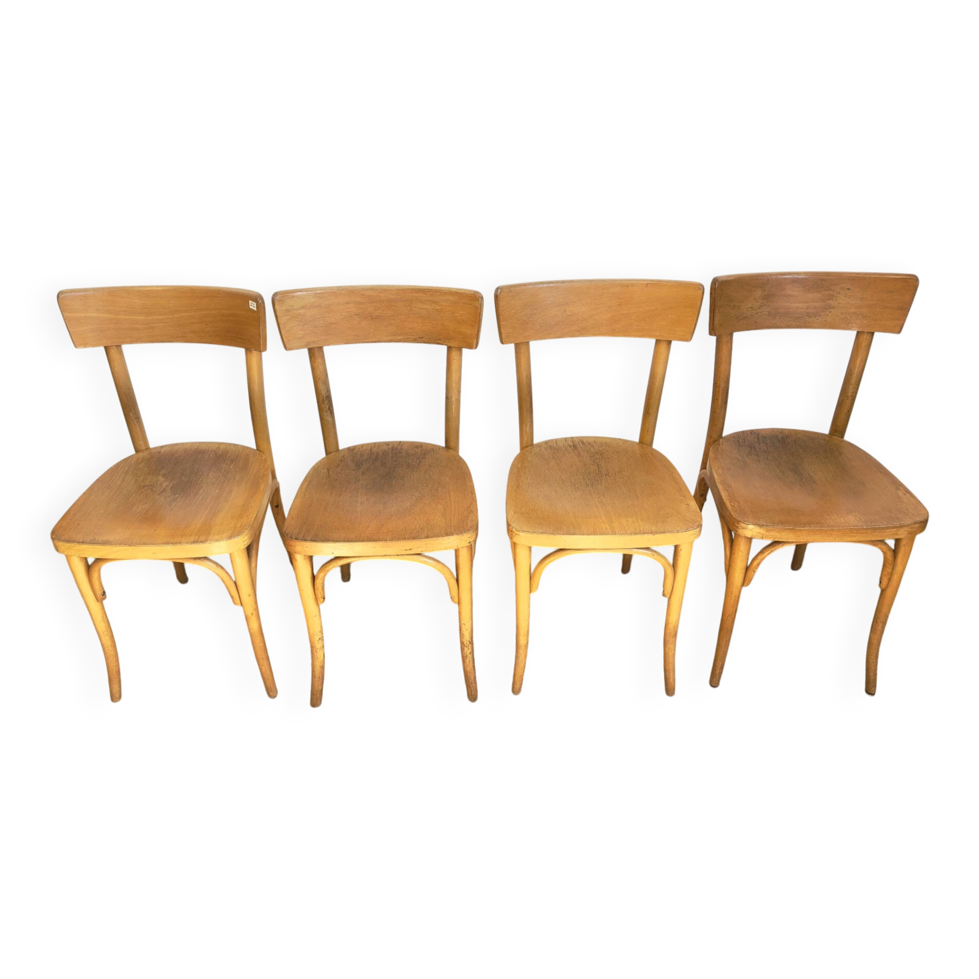 4 chaises bistrot en bois courbé - style baumann