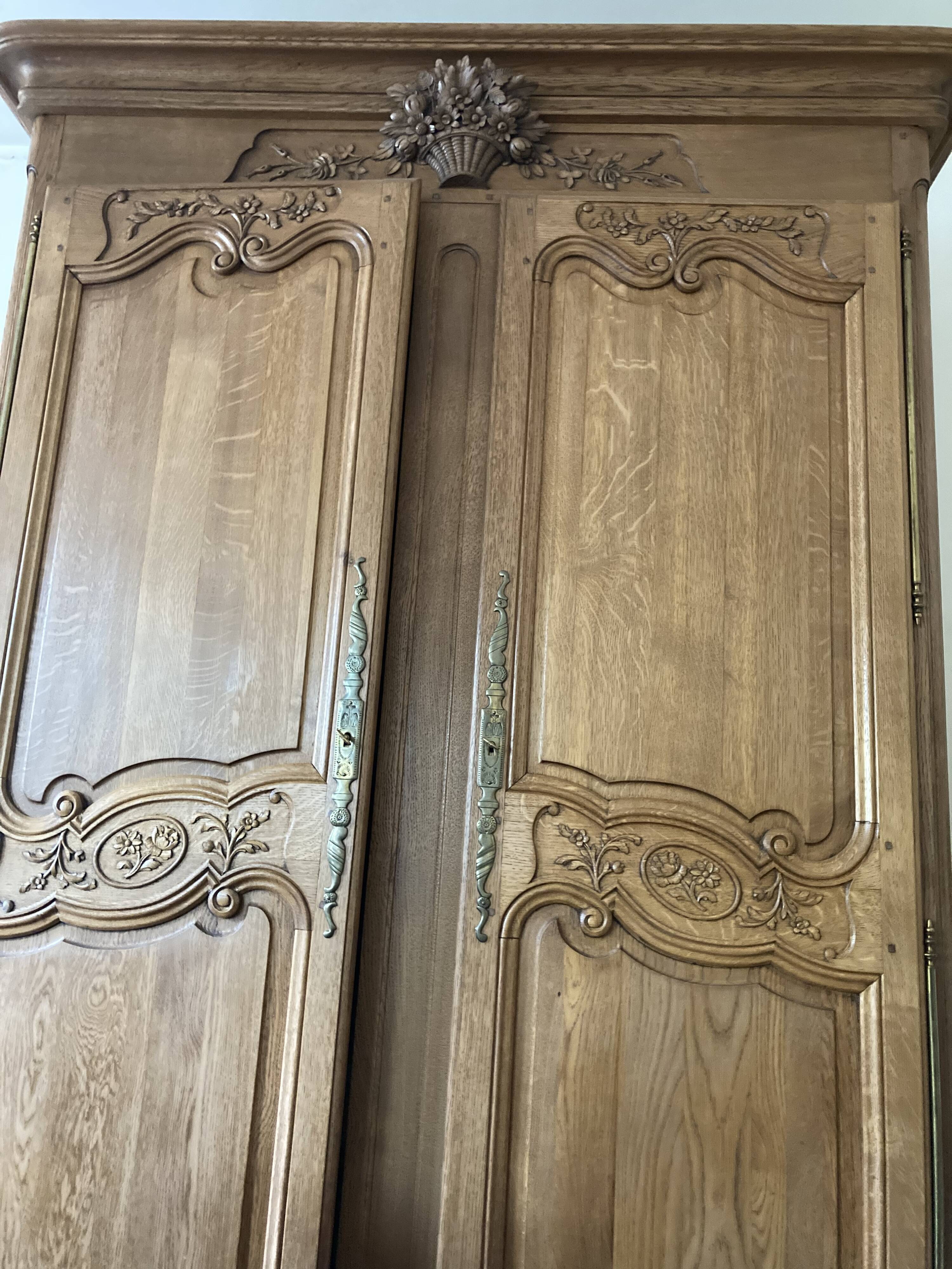 Molded and carved walnut cabinet 18th century Burgundy