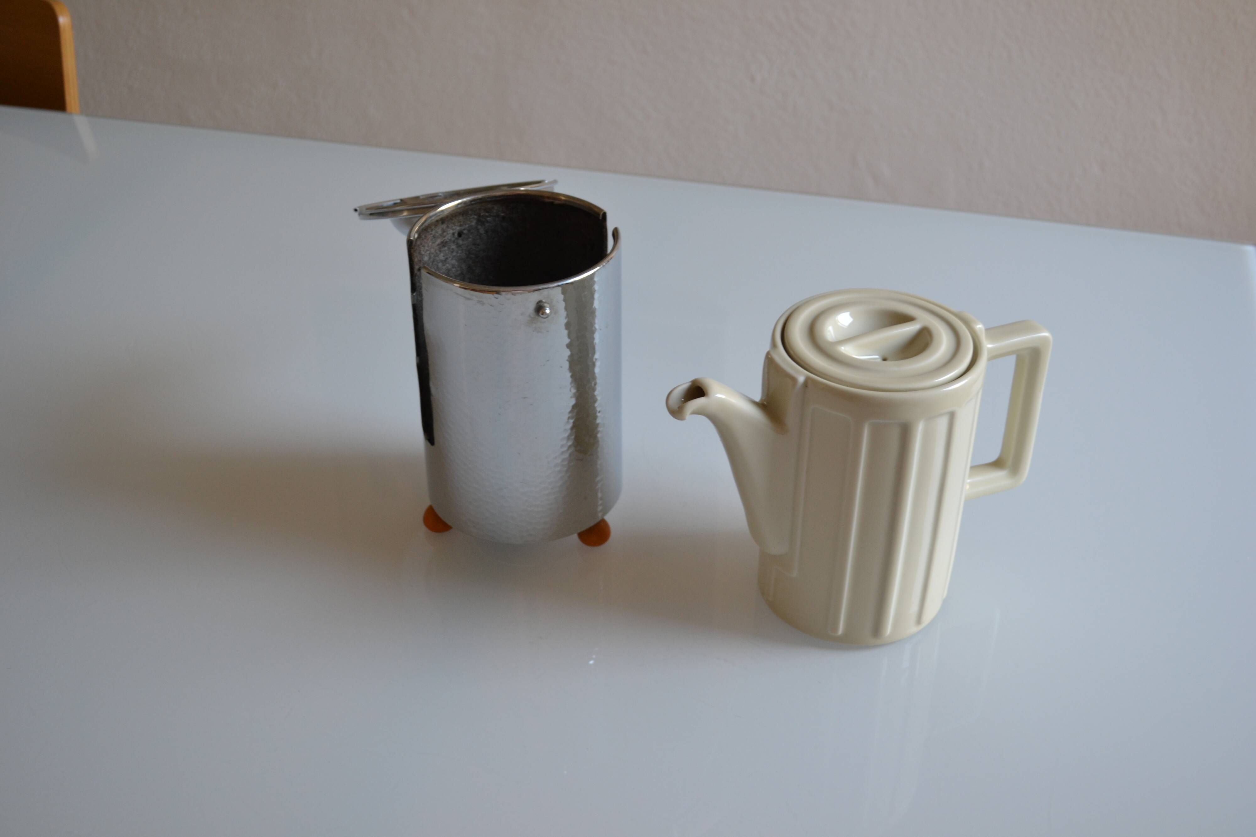 WMF Bauscher Weiden Germany 1930 Art Deco Bauhaus Teapot 1 liter