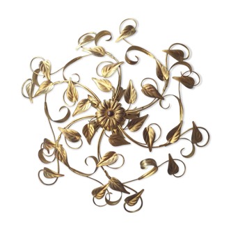 Applique fleurie en métal doré
