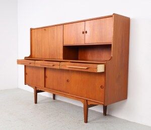 Danish design teak highboard, 1960s