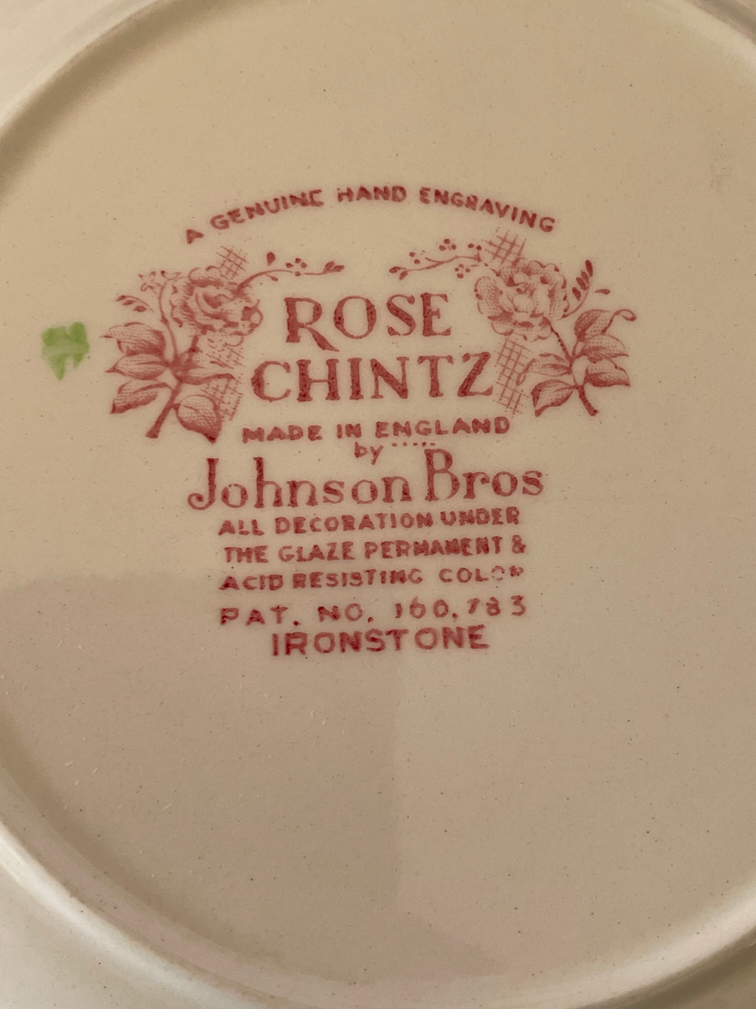 Lot de 4 assiettes creuses Rose chintz Johnson Bros Selency
