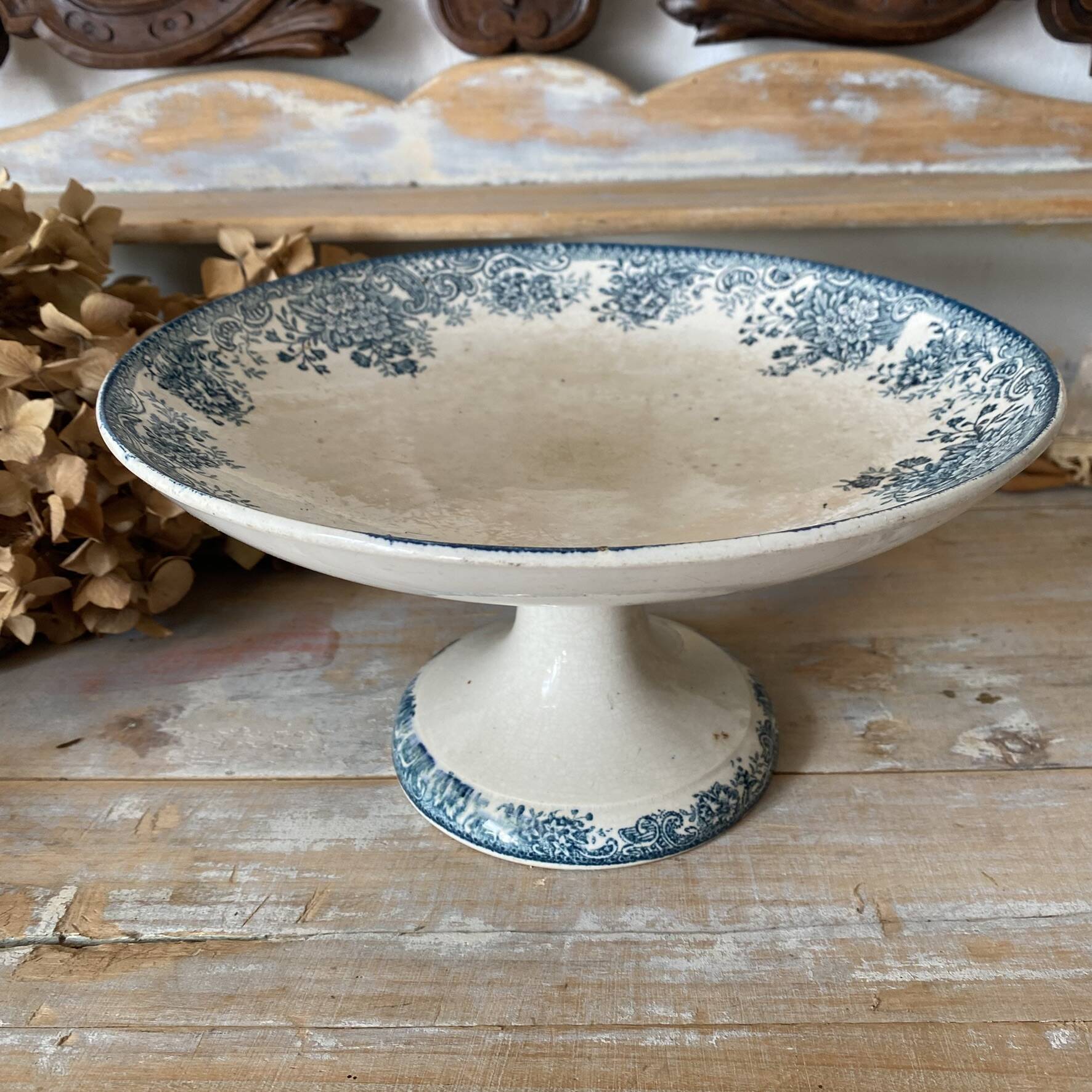 Compote dish, footed bowl in Printania ironstone.