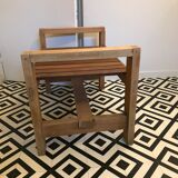 Solid wooden bench