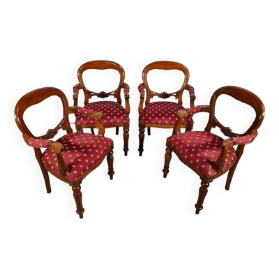 Suite de quatre fauteuils, style Louis-Philippe - années 1980