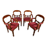 Suite of four armchairs, Louis-Philippe style - 1980s