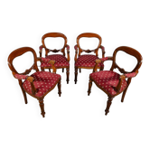 Suite of four armchairs, Louis-Philippe style - 1980s