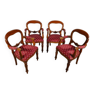 Suite of four armchairs, Louis-Philippe style - 1980s