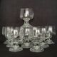 10 verres à pied vintage en verre moulé