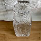 Bohemian crystal whiskey decanter with square base