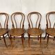 Series of 4 old bistro chairs in curved wood Stamp FISCHEL
