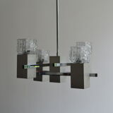 Cubic chandelier house sciolari 4 burners chrome 70s
