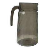 Vintage striated smoked glass carafe