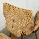 4 chairs and 2 Lounge armchairs by Roger Landault, ABC edition, 1950.