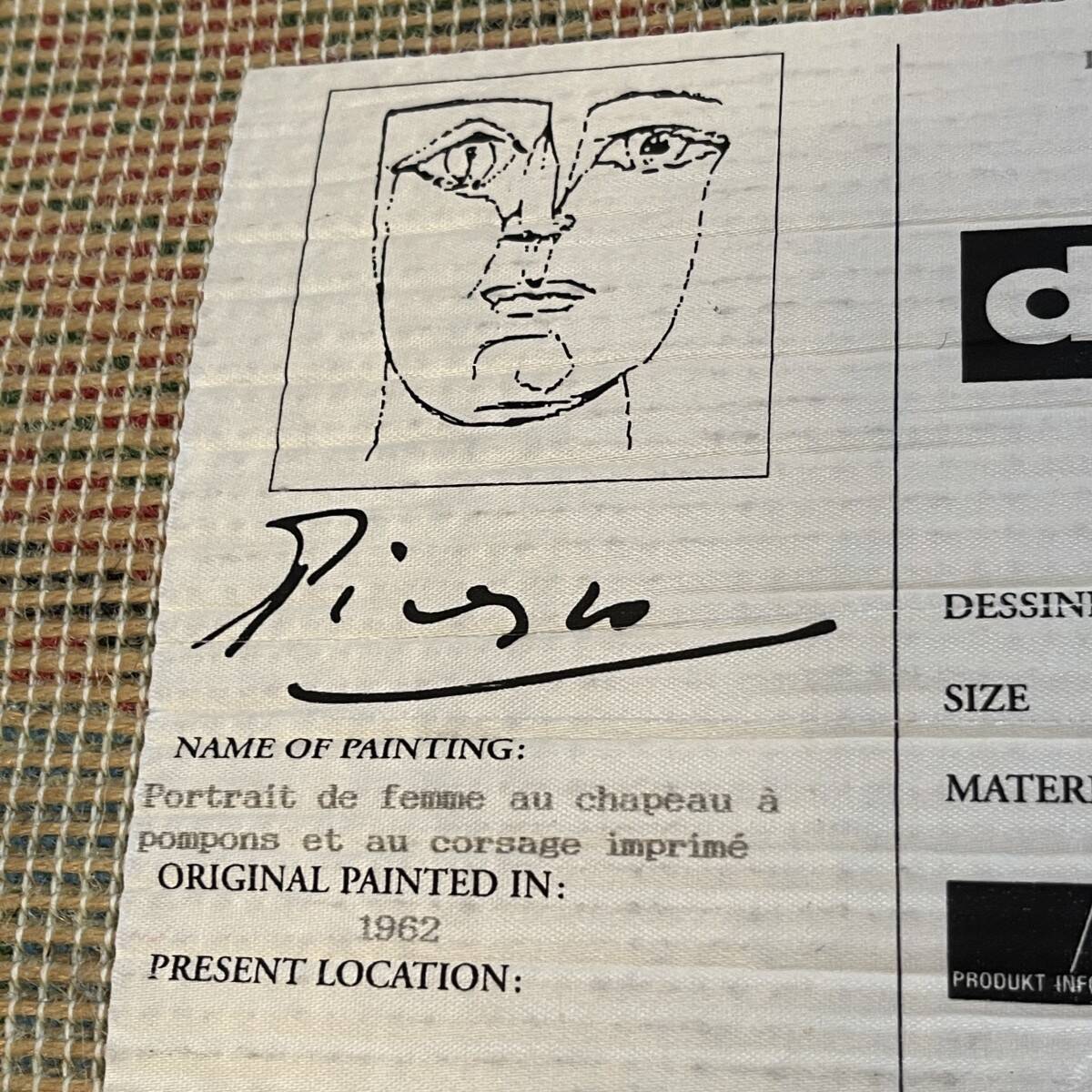 DESSO edition rug, PABLO PICASSO 'Portrait of a woman with a pompom hat'