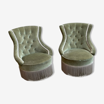 Paire de fauteuils crapaud