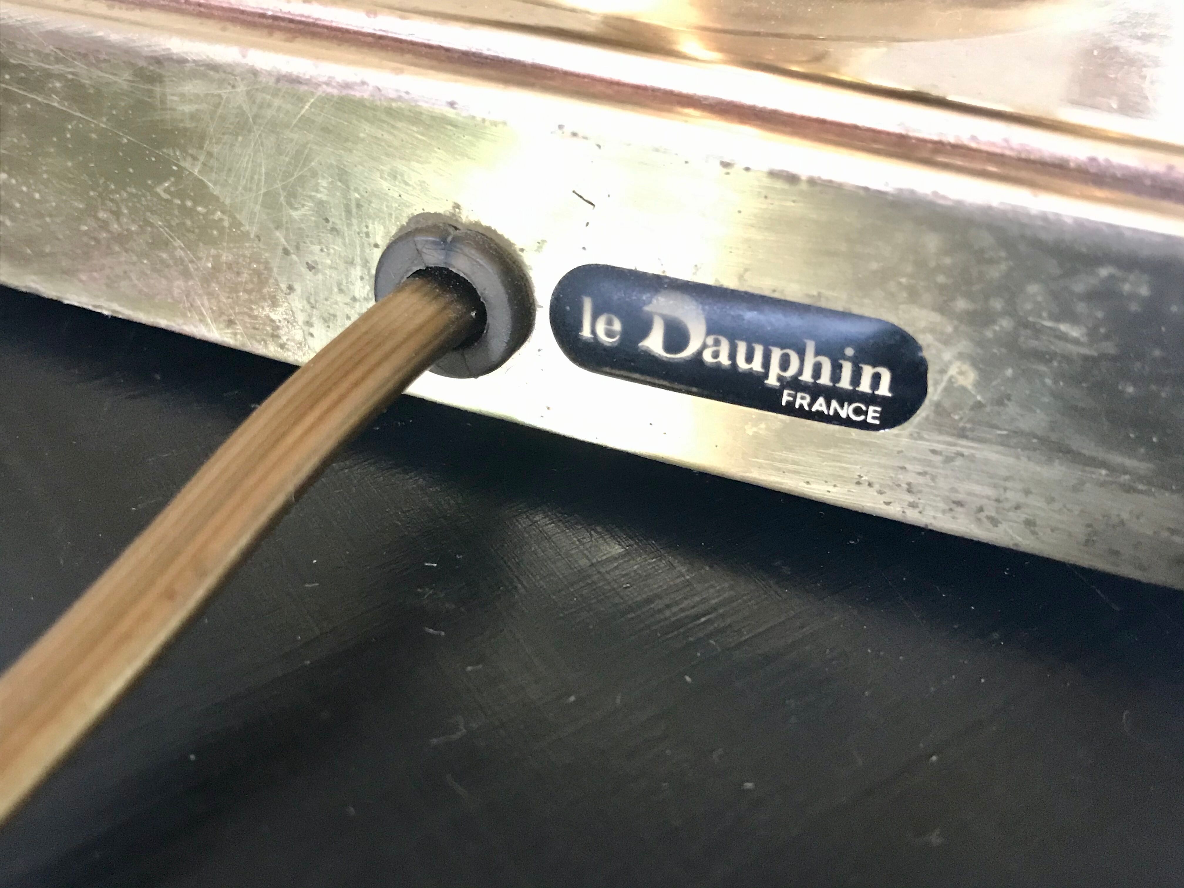 Vintage brass lamp by Le Dauphin
