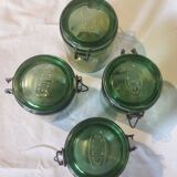 4 identical 1l green solidex jars
