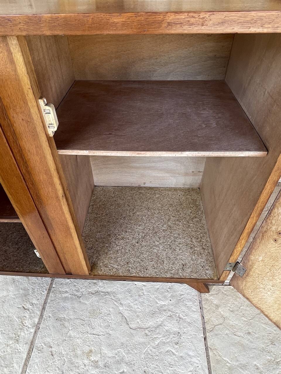 Vintage storage furniture in flame-figured oak, by Gillard Bourdin, circa 196.