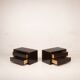 Pair of African rosewood and brass bedside tables for Fratelli Turri
