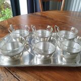 Silver coffee set and glass schott mainz 1970