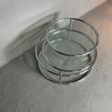 Glass coffee table with 3 trays