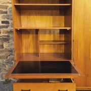Combined modernist secretary, shelves, closet, wardrobe, vintage, 60s