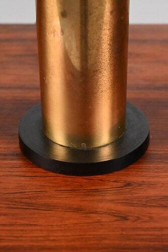 Lampe de table en teck et laiton