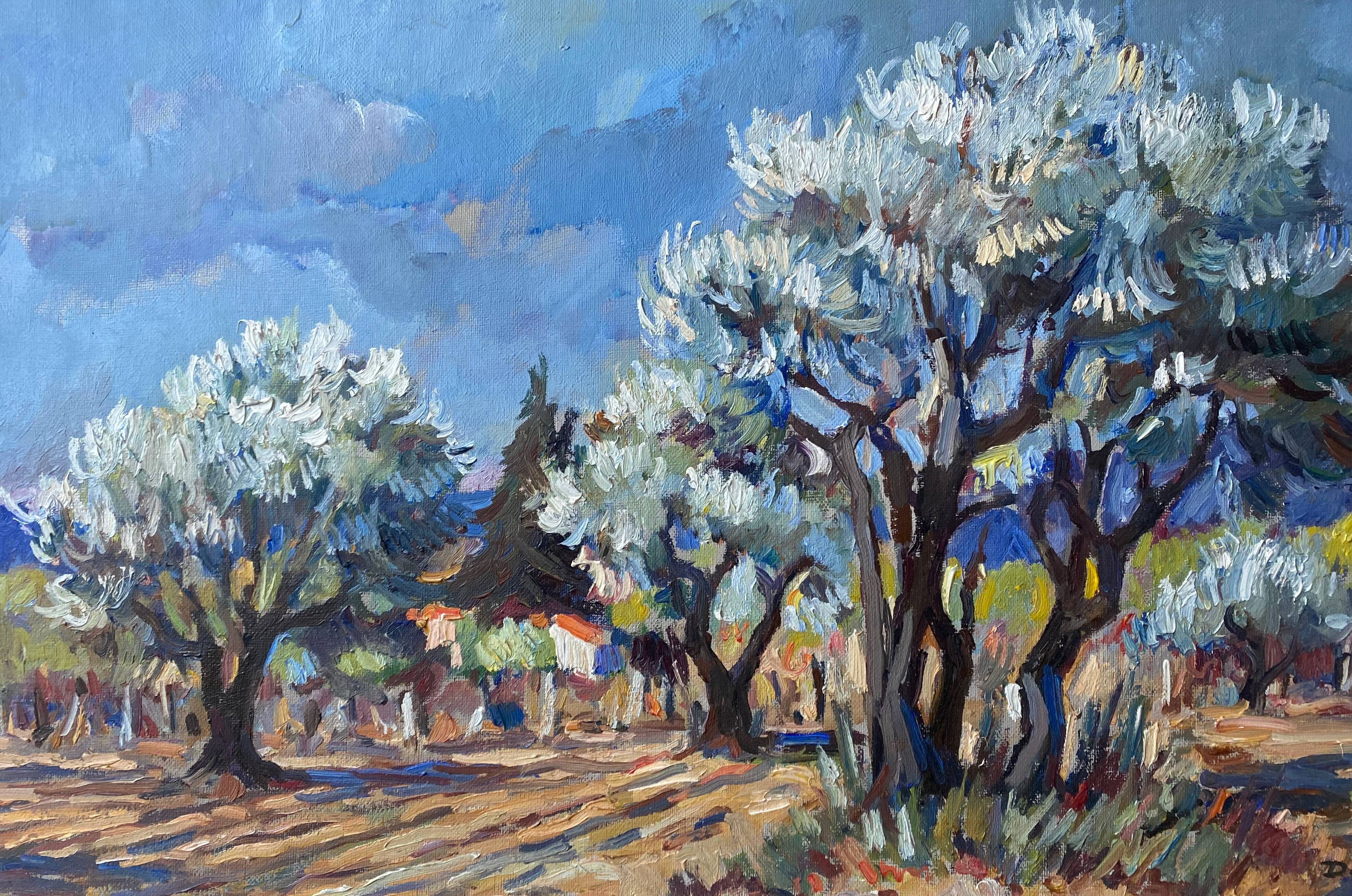 Painting signed P. Daragnès "Landscape of the Guy" + frame