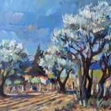Painting signed P. Daragnès "Landscape of the Guy" + frame