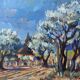 Painting signed P. Daragnès "Landscape of the Guy" + frame
