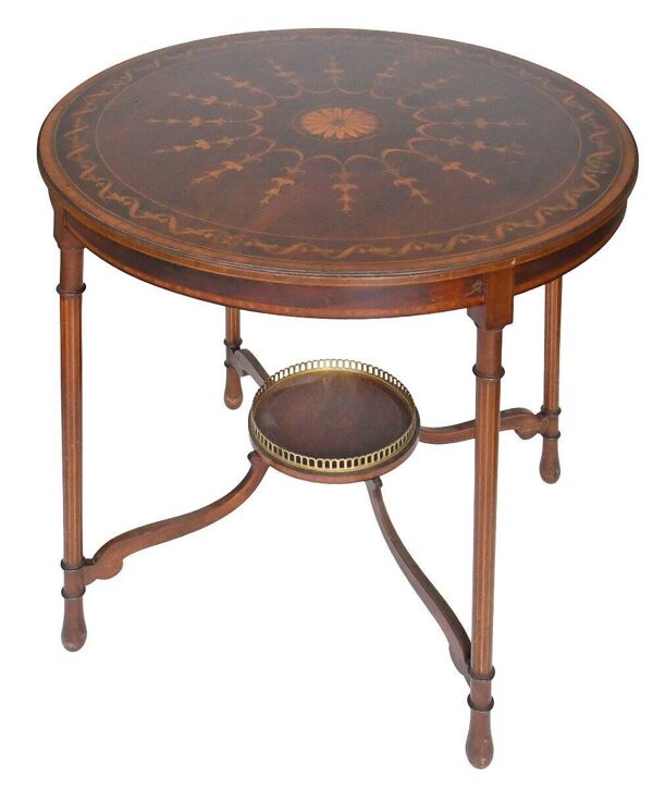 Guéridon anglais en marqueterie