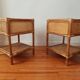Pair of bedside tables in rattan and wicker - circa 1970