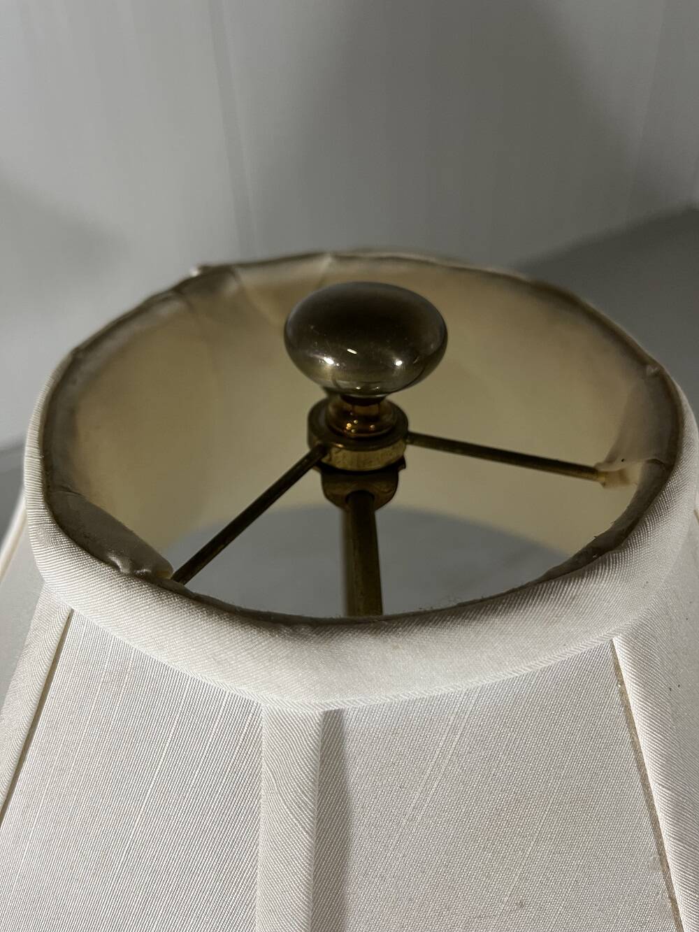 Hollywood Regency crystal & brass table lamps by Underwriters Laboratories Inc