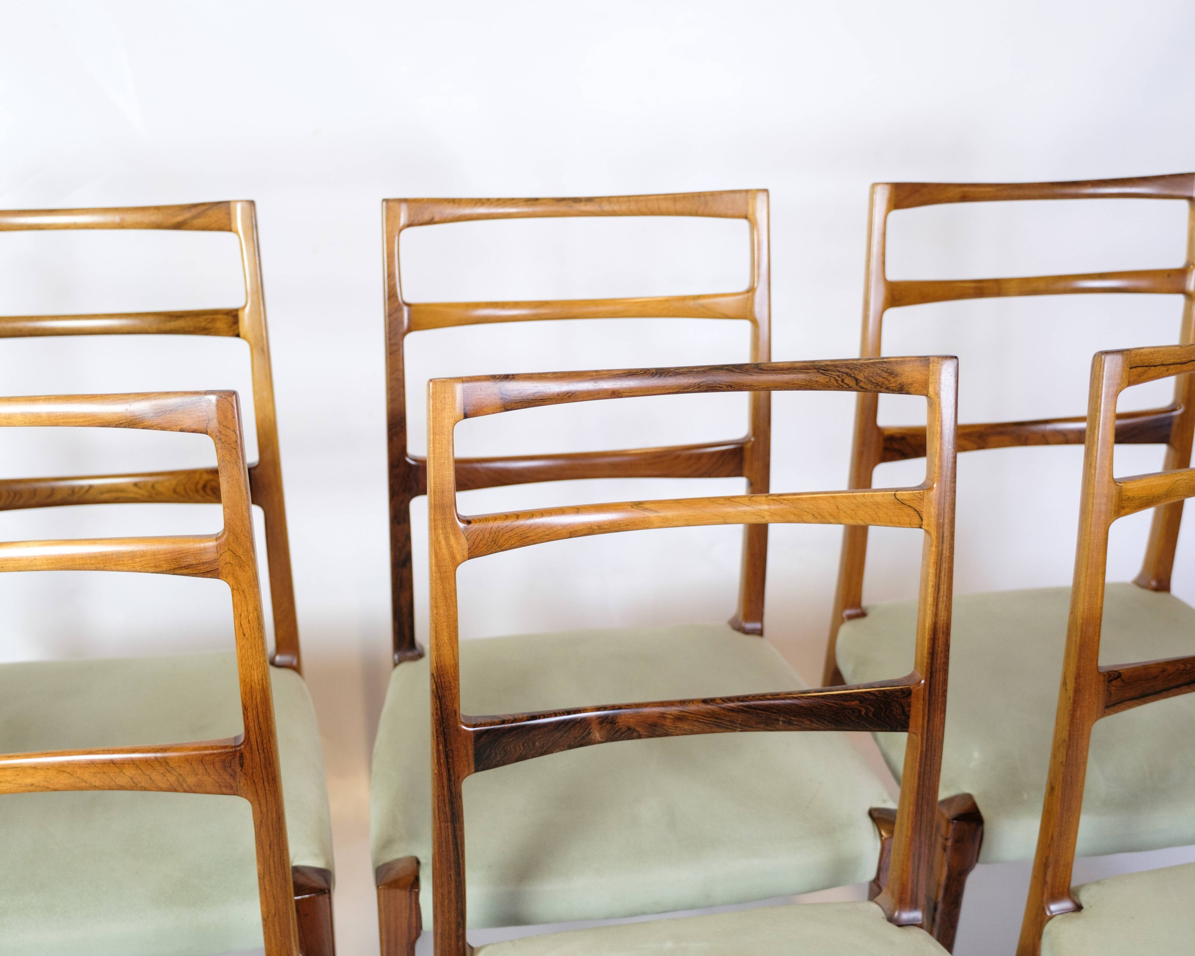 Set Of Six Dining Chairs Made In Rosewood By Sorø Furniture From 1960s