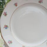 Assiettes à dessert x 7 porcelaine rétro 1920/50 à fleurs, CH-RENOU