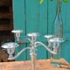 Silver-plated patinated metal chandelier with 5 adjustable branches –