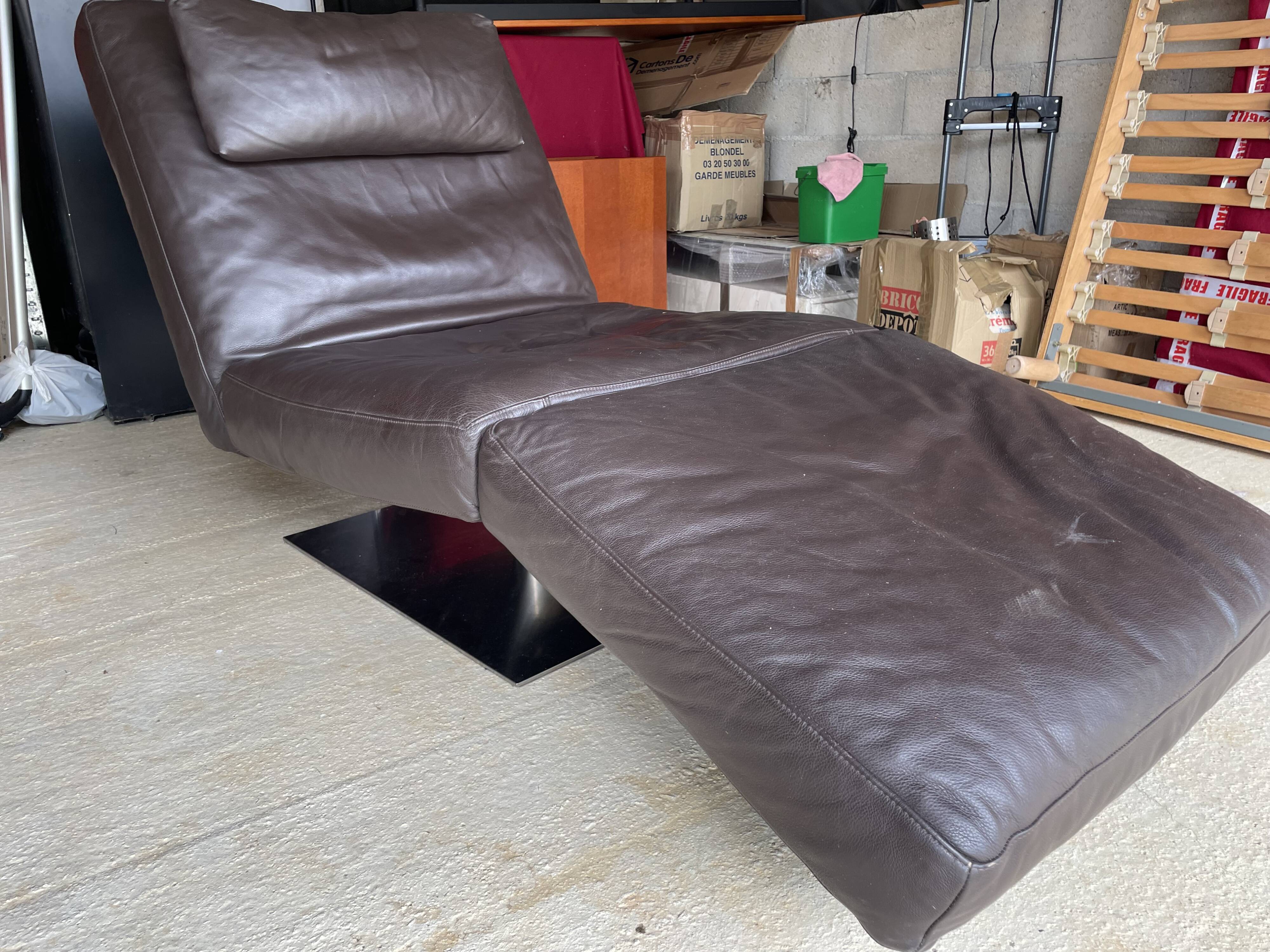 Méridienne Zêta en cuir de Natuzzi