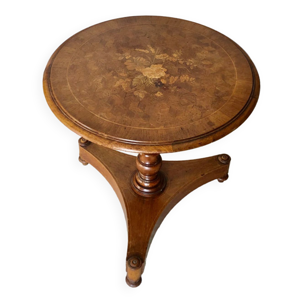 Guéridon marqueté époque Napoléon 3