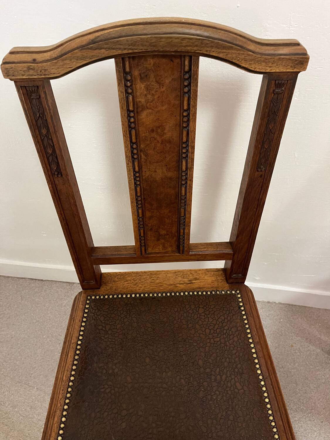 Pair of art deco style wooden chairs
