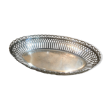 Openwork silver metal bread basket