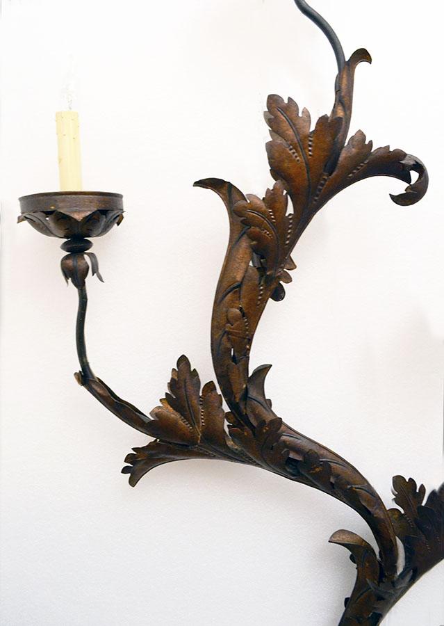 Apply wall floral vintage iron Italy, 1940