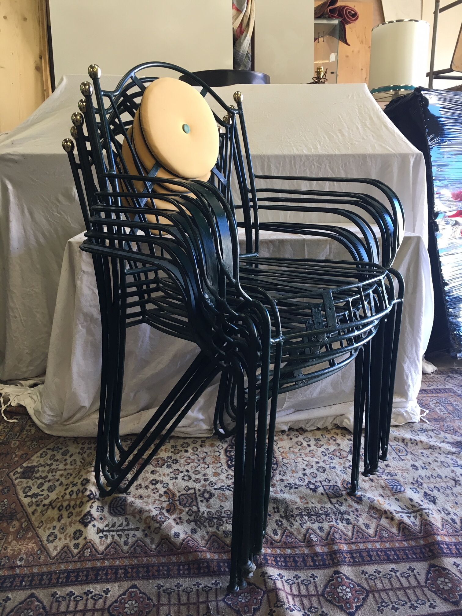 Suite of 6 bar chairs from the 50s and 60s