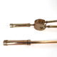 Tool set, brass fireplace accessories, vintage