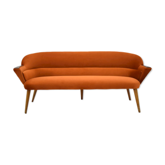 Vintage Denmark Scandinavian Sofa, 1960s, Russet Velvet